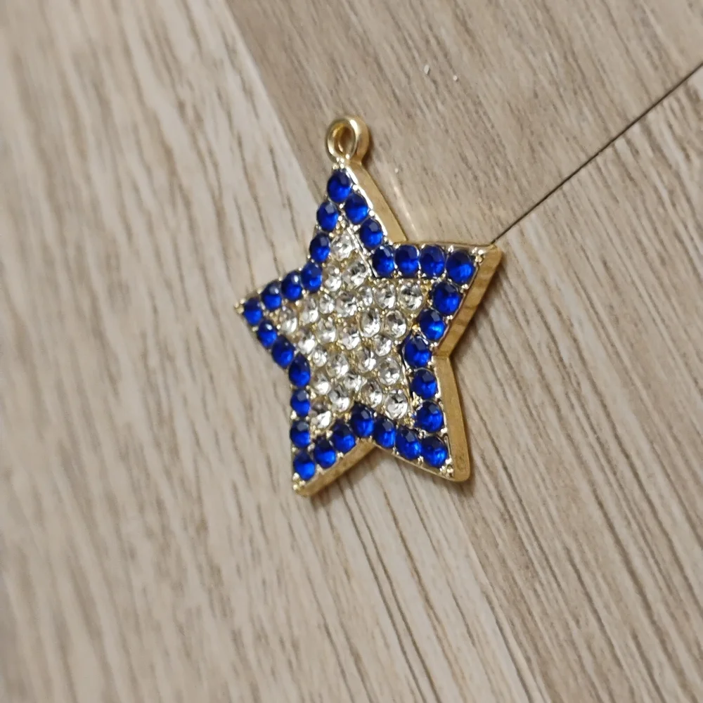 Sugar Blue and Silver Star Necklace Pendant
